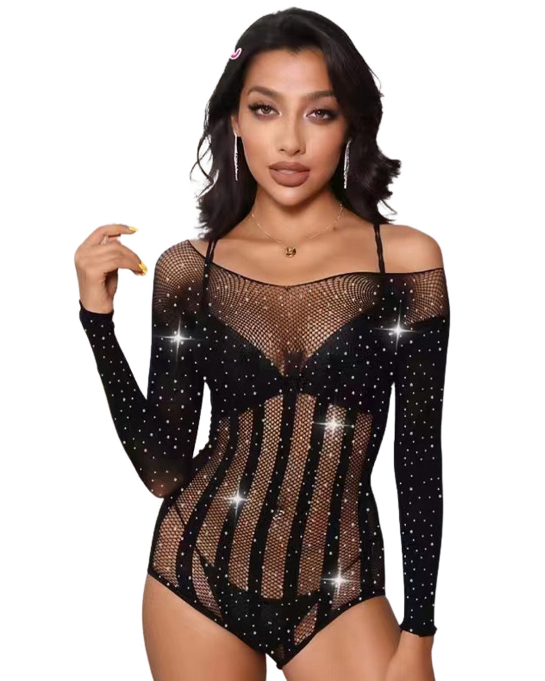 Half Body Stocking - Shimmer Stripe