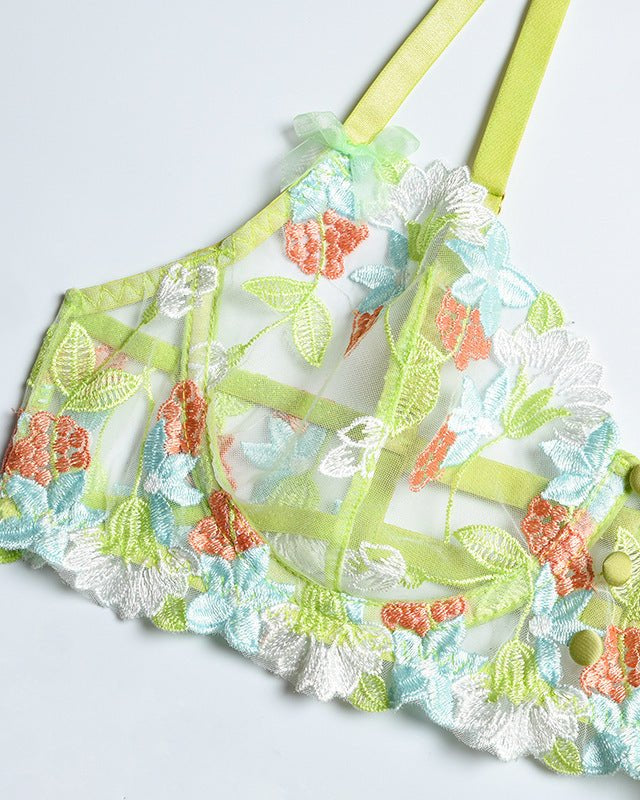 Blooming Desire Three-Piece Lace Lingerie