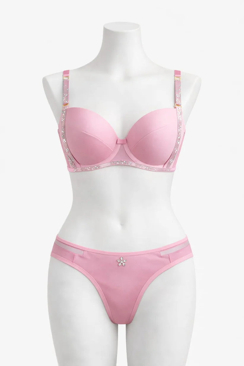 Elegant Double Padded Push-up Lace Bridal Bra