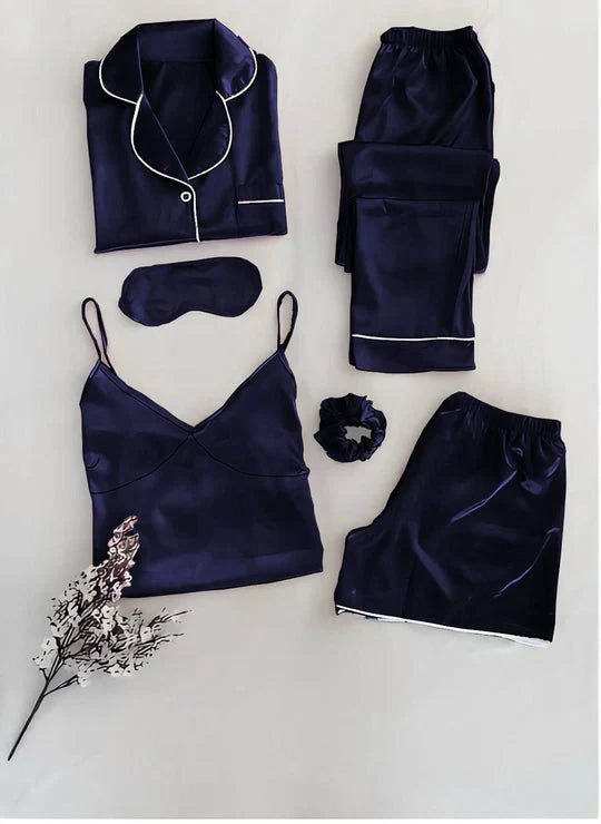 6 in 1 Sik Night Suit Set