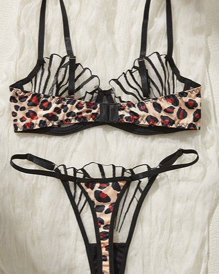The Virgin Myth Lace Illusion Bra & Thong Set