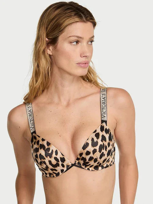 Logo Shine Strap Push-Up Bra Set