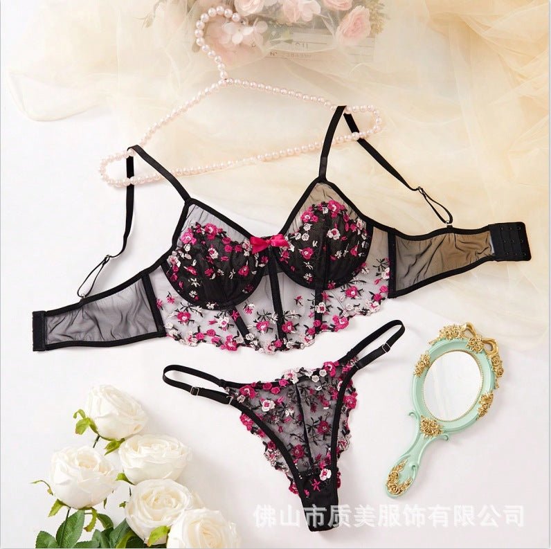 Rosé All Dazed Sheer Embroidered Lingerie