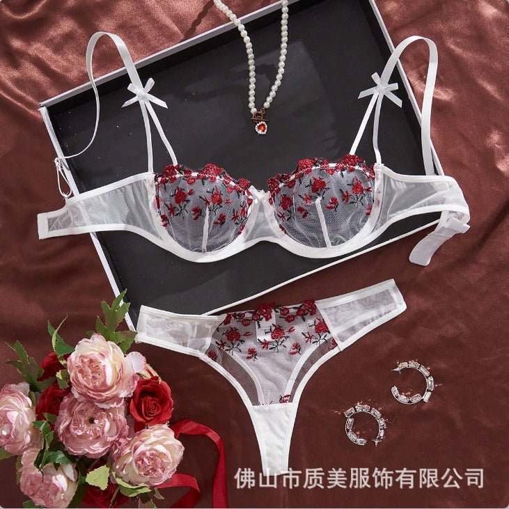 Stop & Stare Sheer Mesh Bra & Thong Lingerie