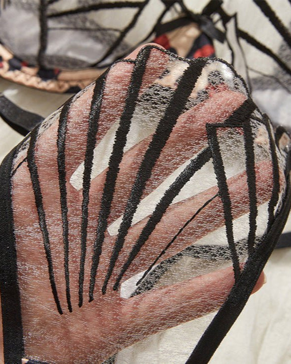 The Virgin Myth Lace Illusion Bra & Thong Set